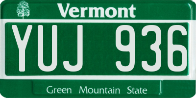 VT license plate YUJ936