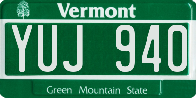 VT license plate YUJ940