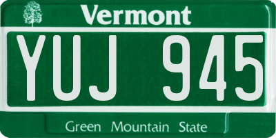 VT license plate YUJ945
