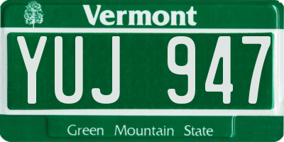 VT license plate YUJ947