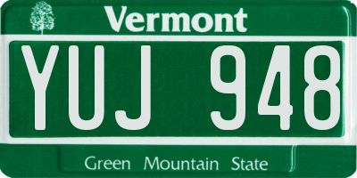 VT license plate YUJ948