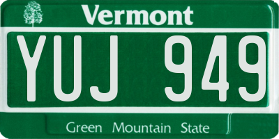 VT license plate YUJ949