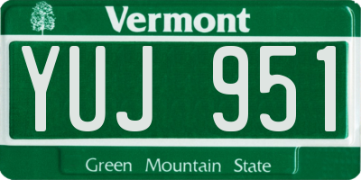 VT license plate YUJ951