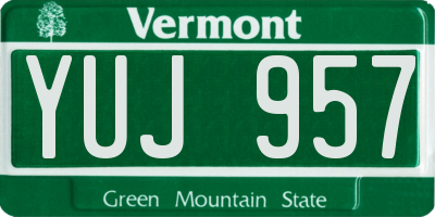 VT license plate YUJ957