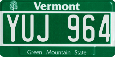VT license plate YUJ964