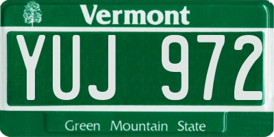 VT license plate YUJ972