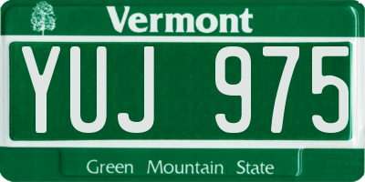 VT license plate YUJ975