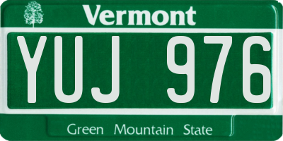 VT license plate YUJ976