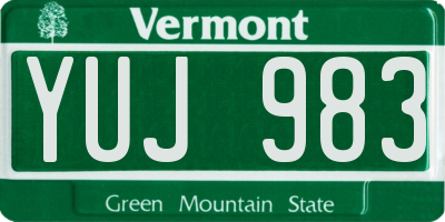 VT license plate YUJ983