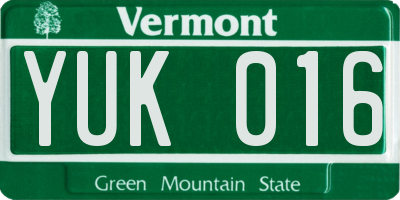 VT license plate YUK016