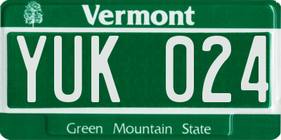 VT license plate YUK024