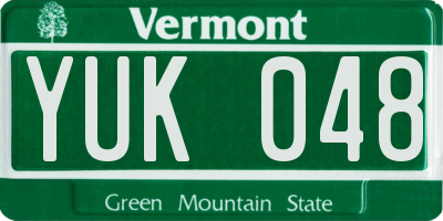 VT license plate YUK048