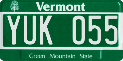 VT license plate YUK055