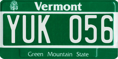 VT license plate YUK056