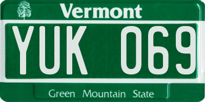VT license plate YUK069