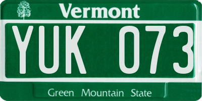 VT license plate YUK073