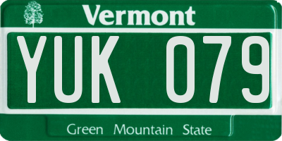 VT license plate YUK079