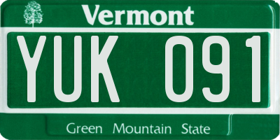 VT license plate YUK091