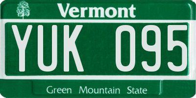 VT license plate YUK095