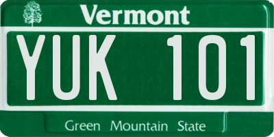 VT license plate YUK101