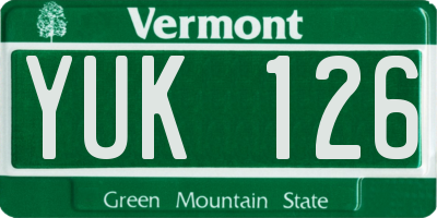 VT license plate YUK126