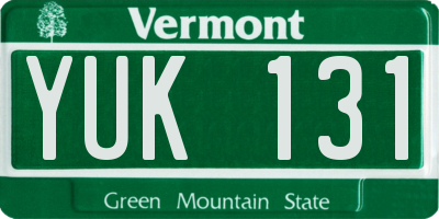VT license plate YUK131