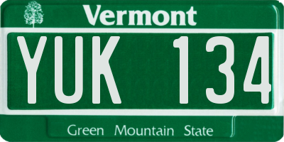VT license plate YUK134