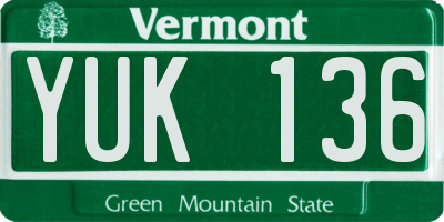 VT license plate YUK136