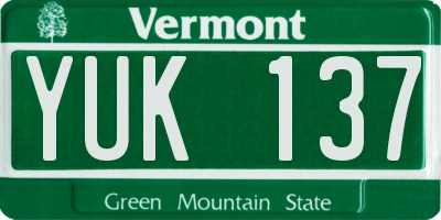 VT license plate YUK137