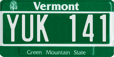 VT license plate YUK141
