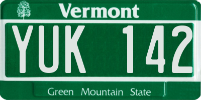 VT license plate YUK142