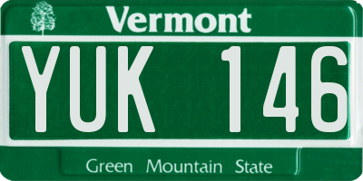 VT license plate YUK146