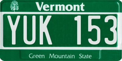 VT license plate YUK153