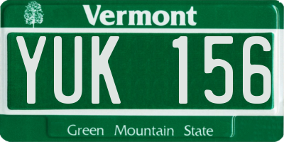 VT license plate YUK156
