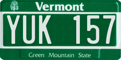 VT license plate YUK157