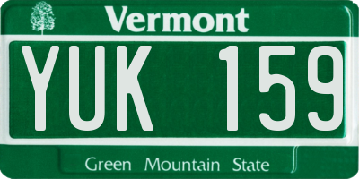 VT license plate YUK159