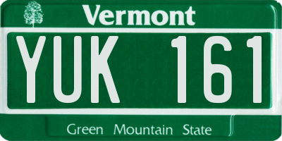 VT license plate YUK161