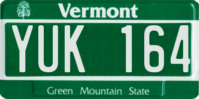 VT license plate YUK164