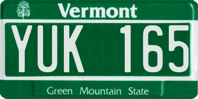 VT license plate YUK165