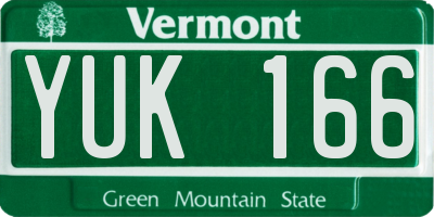 VT license plate YUK166