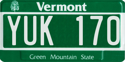 VT license plate YUK170