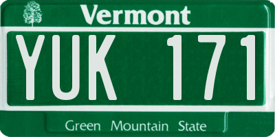 VT license plate YUK171