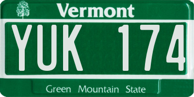 VT license plate YUK174