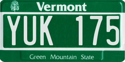 VT license plate YUK175