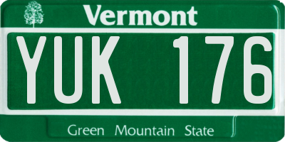 VT license plate YUK176