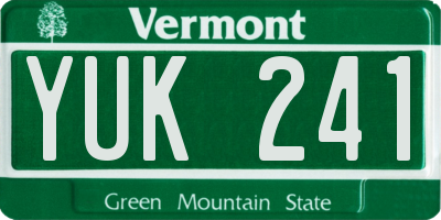 VT license plate YUK241