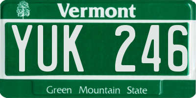 VT license plate YUK246