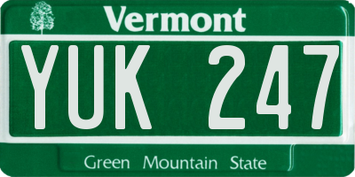 VT license plate YUK247