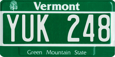 VT license plate YUK248