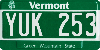 VT license plate YUK253